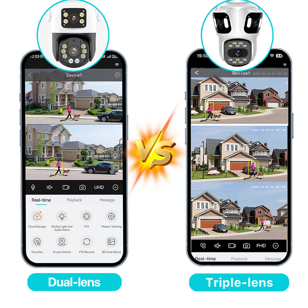Thumbnail: Three Lens PTZ IP Camera Outdoor HD Three Screen WiFi Security Camera Auto Track