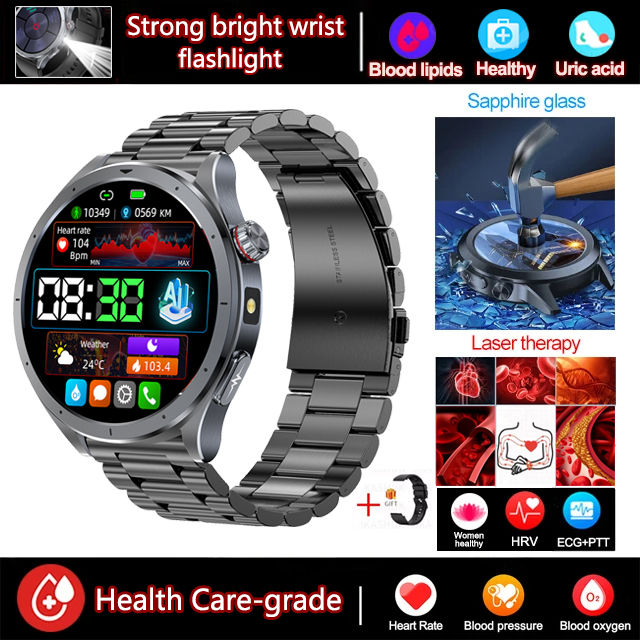 Thumbnail: 2025 New ECG+PPG Smart Watch Blood lipids Uric acid BP Bracelet Men AI-GPT Sport