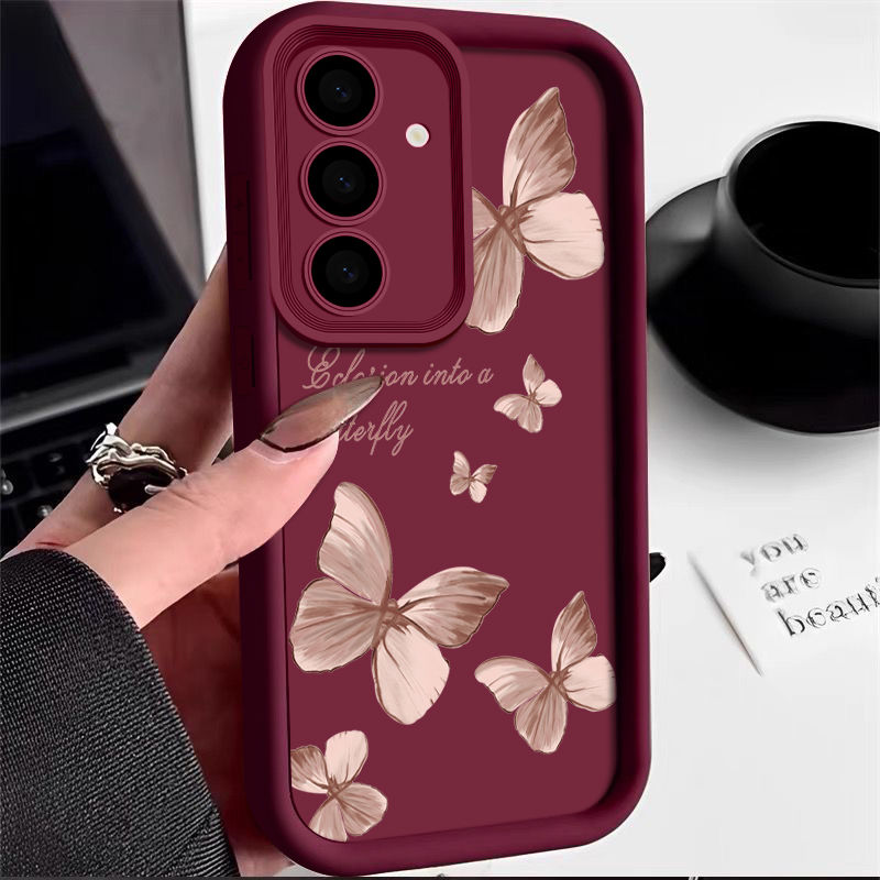 Thumbnail: Gold Butterfly Soft TPU Case For Samsung Galaxy A57 A55 A17 A15 A56 A16 A35 A25 