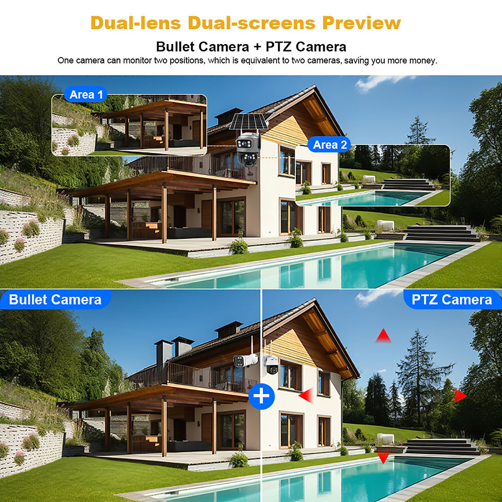 Thumbnail: V380 Dual Lens 4G Camera Solar PIR Human Detection Night Vision Waterproof Secur