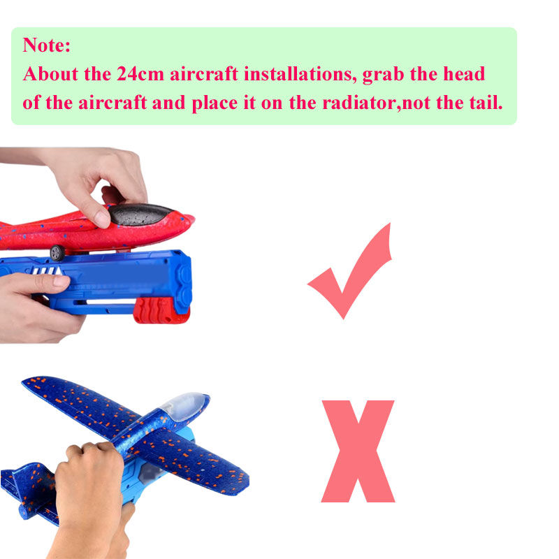 Thumbnail: Kids 24/34cm Foam Plane Launcher Outdoor Toy for Boys Sport Catapult Game Childr