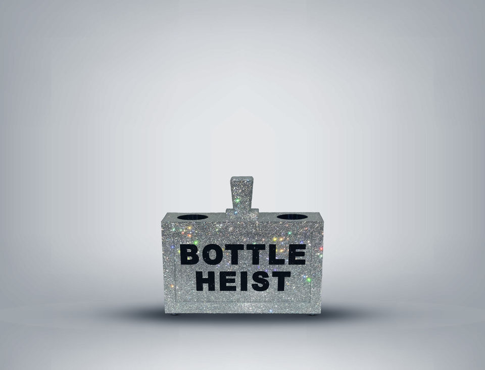 Custom bottle holder for premium brands and high-profile event launches
