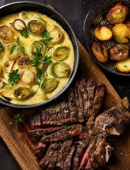 Creamy Braised Comté Leeks