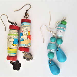 paper pearl earrings