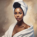 Salon Facial treatment black woman weari