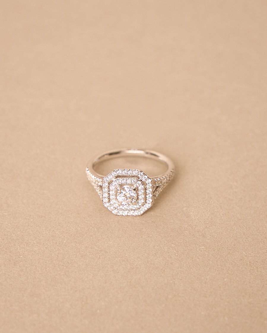 Cushion Halo Engagement Ring