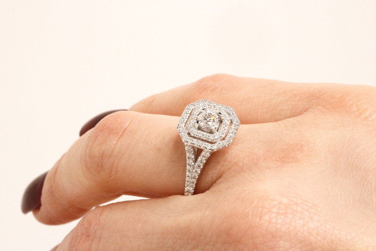 Cushion Halo Engagement Ring view 4