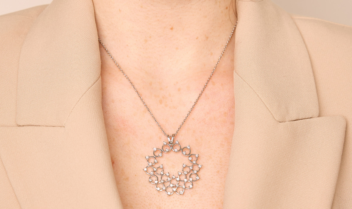 Luminous Petals Diamond Necklace view 2