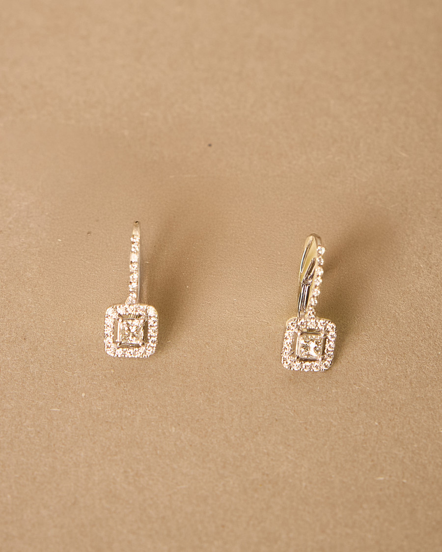 Luminous Square Diamond Drop Earrings