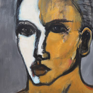 Girl in Ochre, 40 X 30, acrylic canvas.j