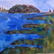 Beth Barry Landing Lane Acrylic on Canvas 11x14 framed