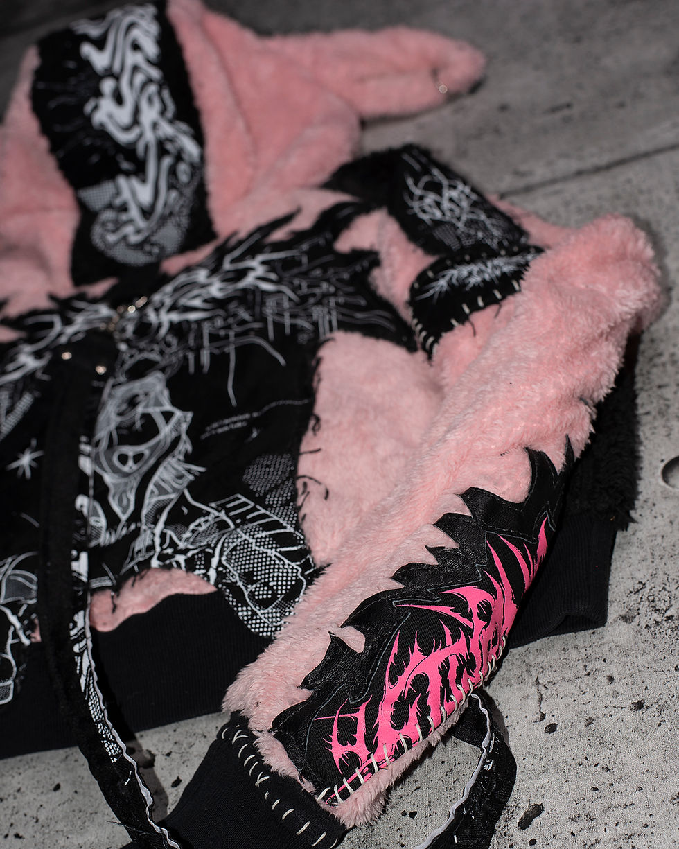 Thumbnail: Pink Bunny - Crop-Hoodie
