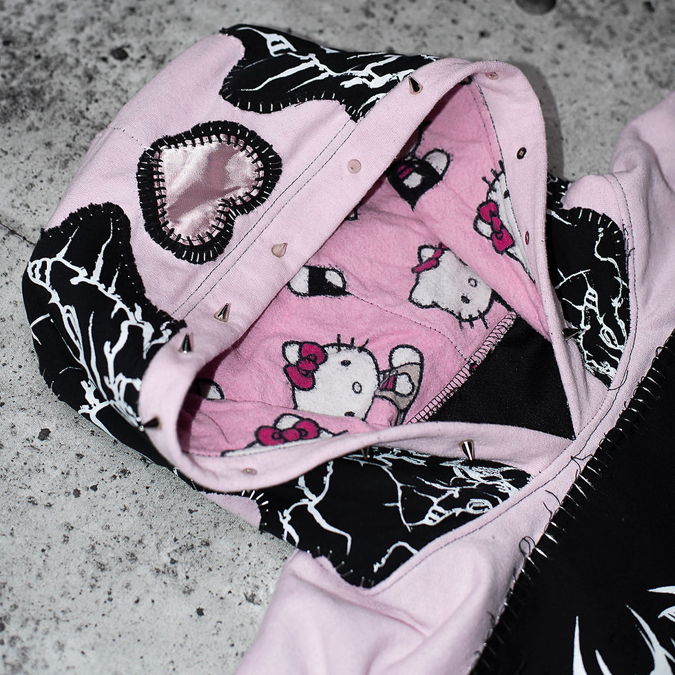 Thumbnail: Hxllo Kitty- Custom Upcycled Hoodie