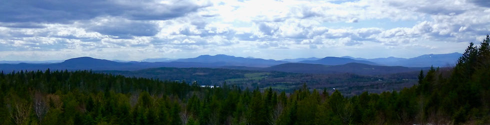 Vermont landscape with distant mountains and forest