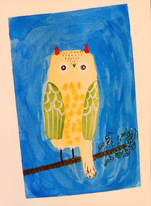 ציור תלמידה בהשראת הציפורים של טרי