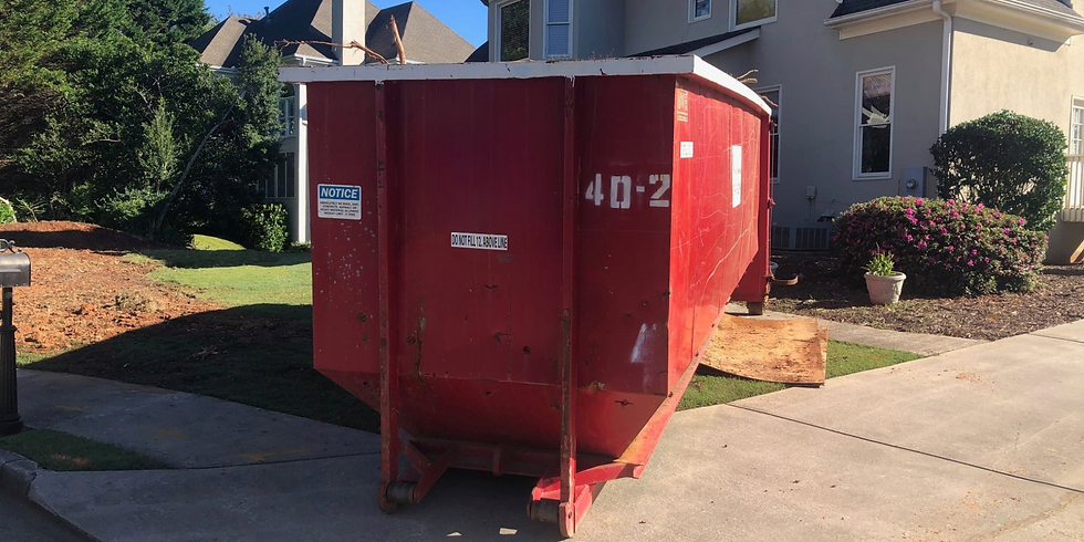 Savannah Junk Removal dumpster for rent outside Savannah, GA home