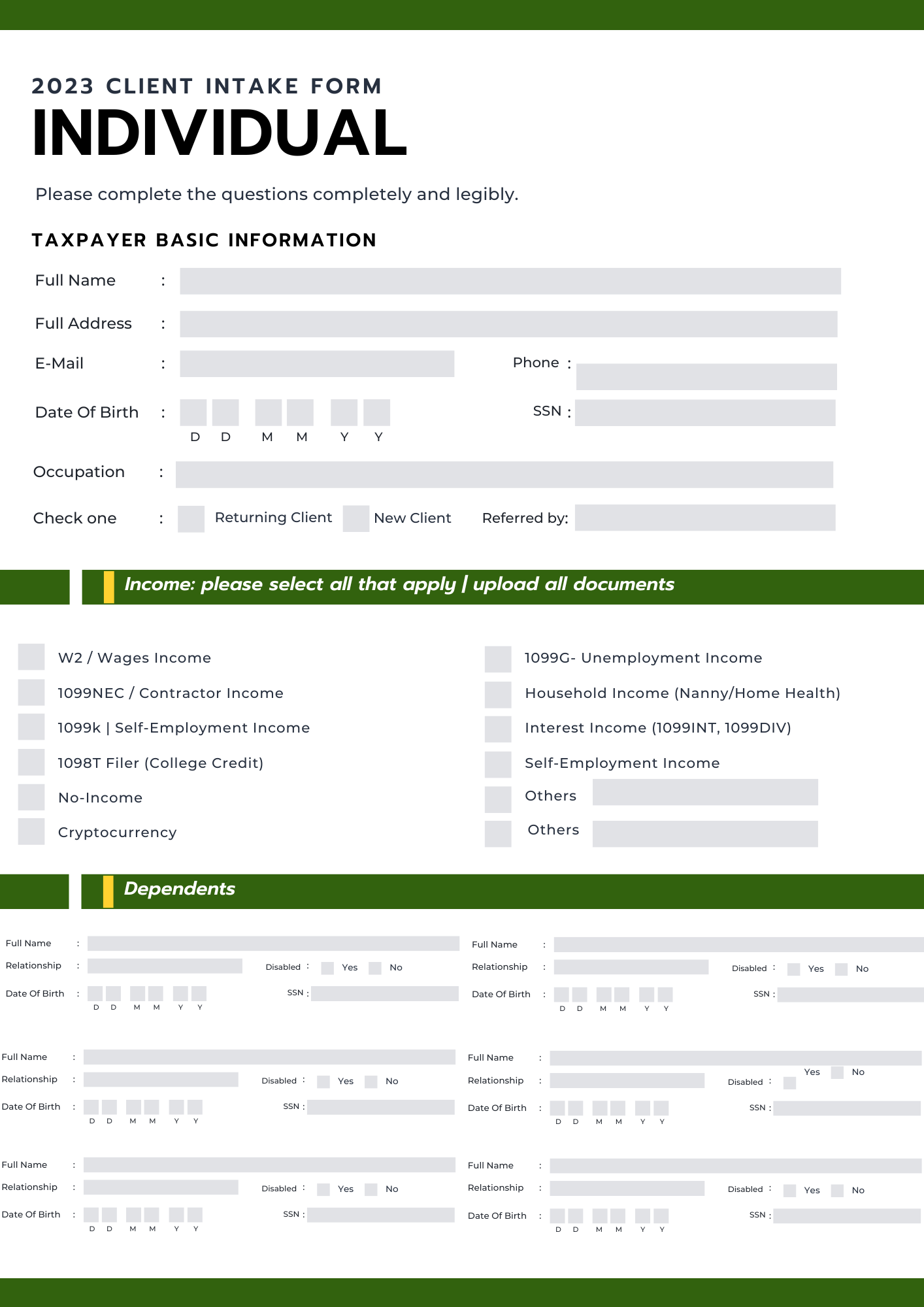 2023 TAX INTAKE FORM