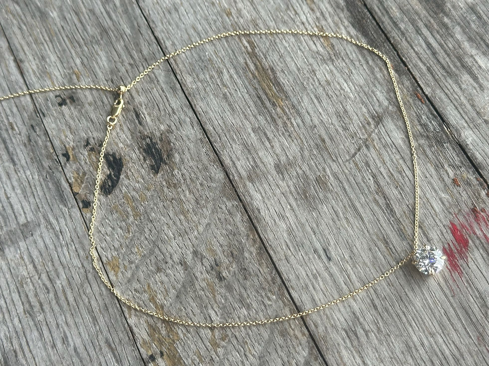 Thumbnail: Brilliant Round Lab Grown Diamond Necklace in 18K Gold