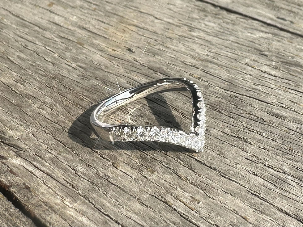 Thumbnail: V shape Pave Diamond Ring in 18K Gold