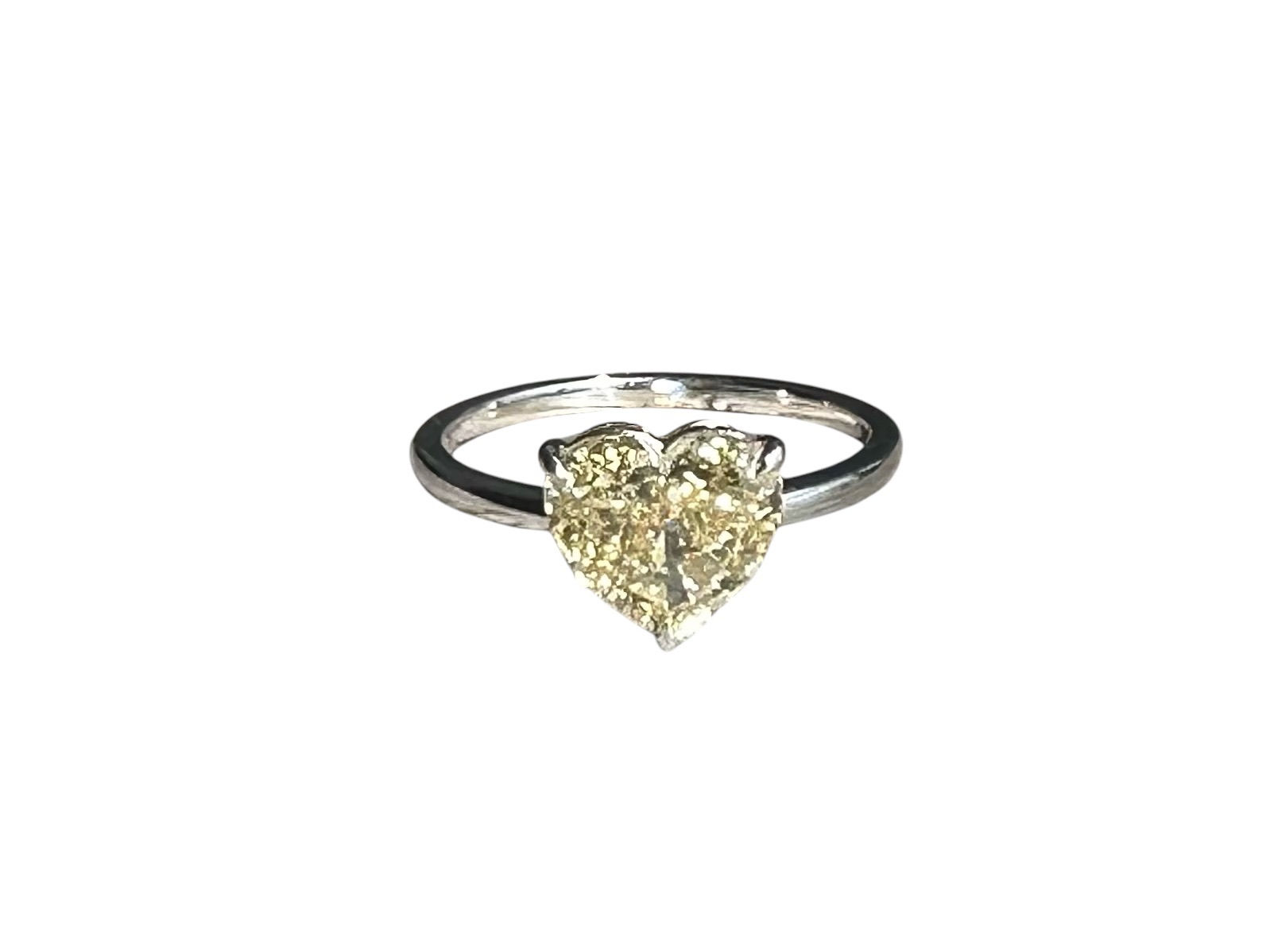 Lab Grown Heart Shaped Yellow Diamond in 18K Gold