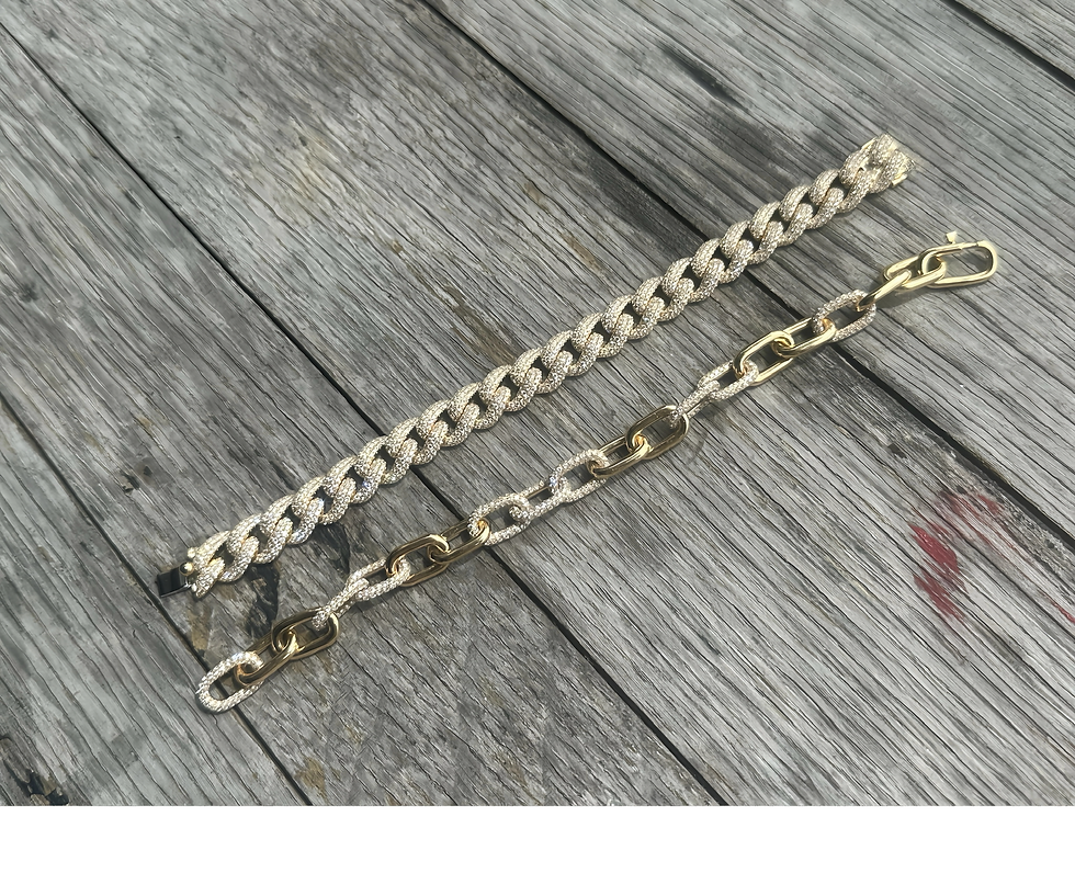 Thumbnail: Diamond Pave Cable Link Bracelet in 18K Gold