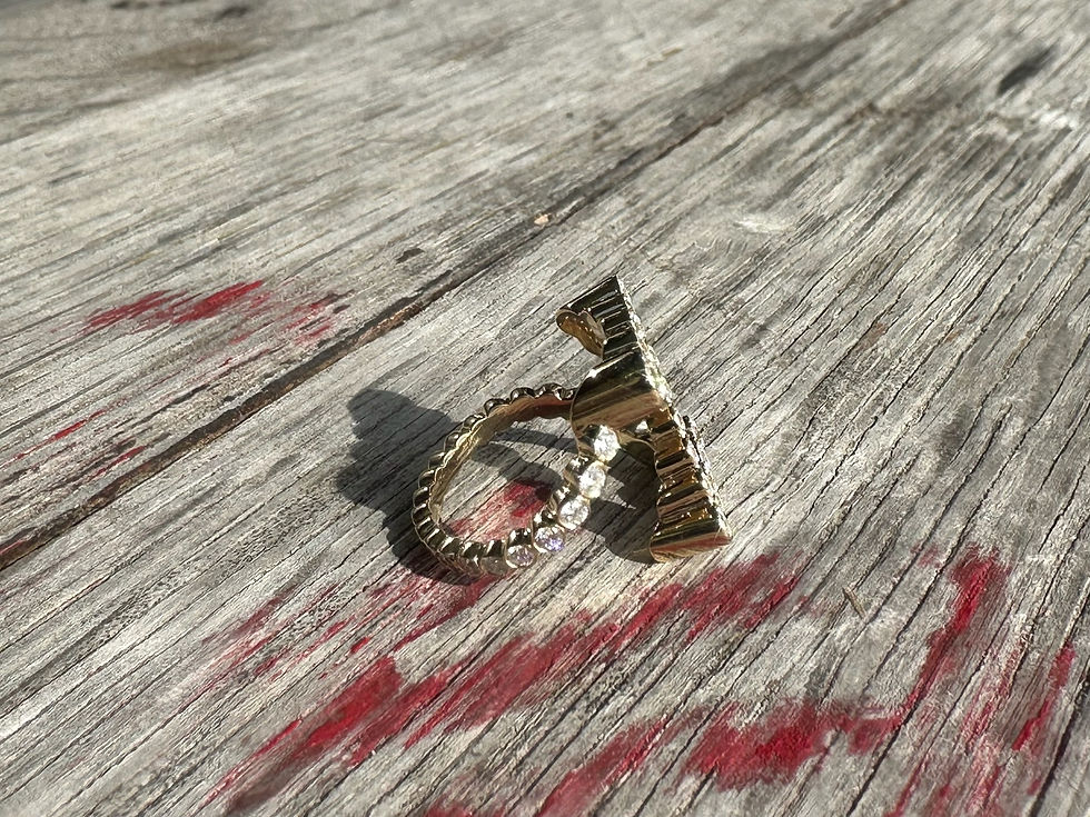 Thumbnail: Initial Z Diamond Ring in 18K Gold