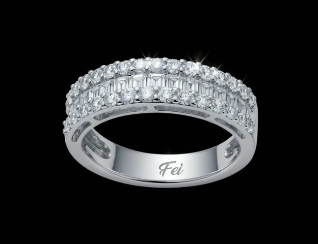 Thumbnail: Double Row Eternity Band in 18K White Gold