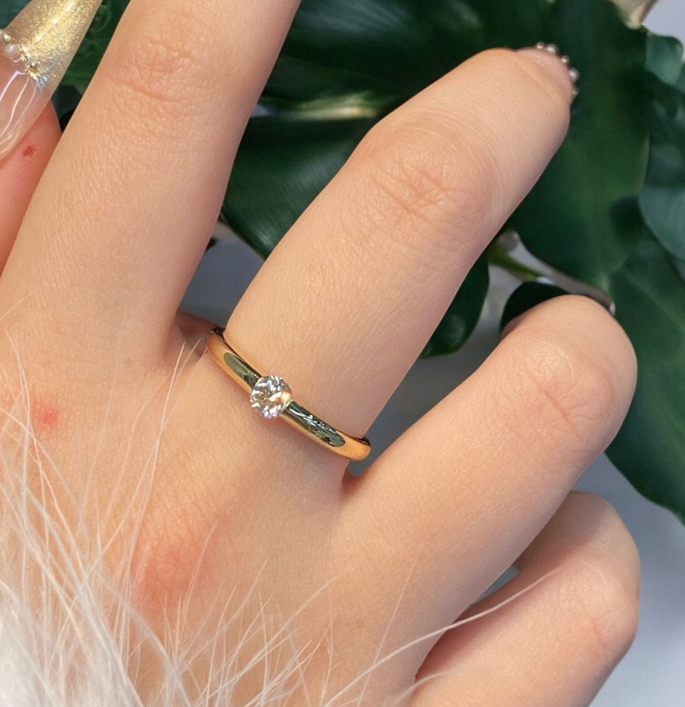 縮圖：0.30 cts Center Diamond Ring in 18K Gold