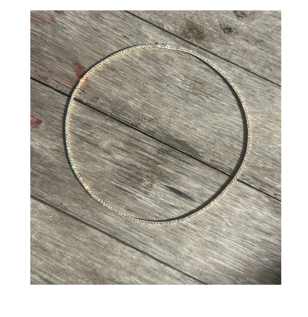 Thumbnail: Eternal Glow Small Model Lab Grown Diamond Tennis Necklace in 18K Gold