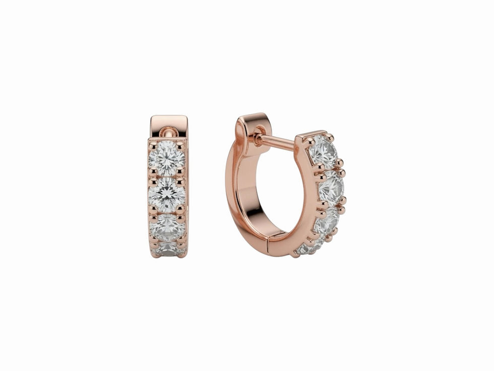 Thumbnail: Brilliant Round Diamond Hoop in 18K Gold