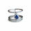 Thumbnail: Triple Diamond Bands With Center Blue Sapphire in 18K Gold