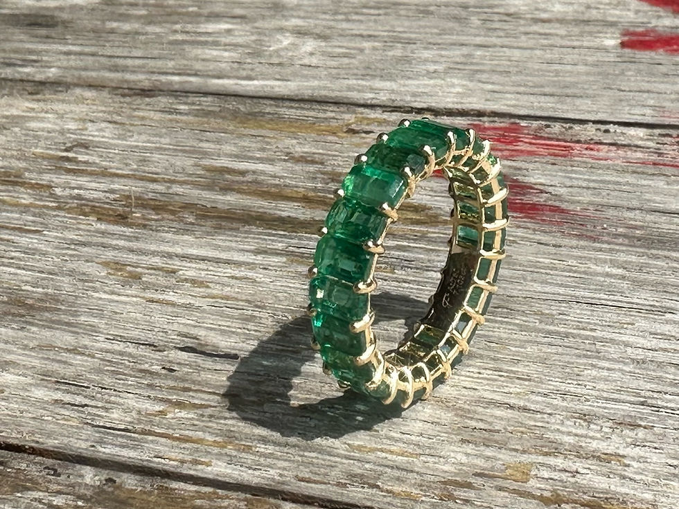 Thumbnail: Natural Emerald Eternity Band in 18K Gold