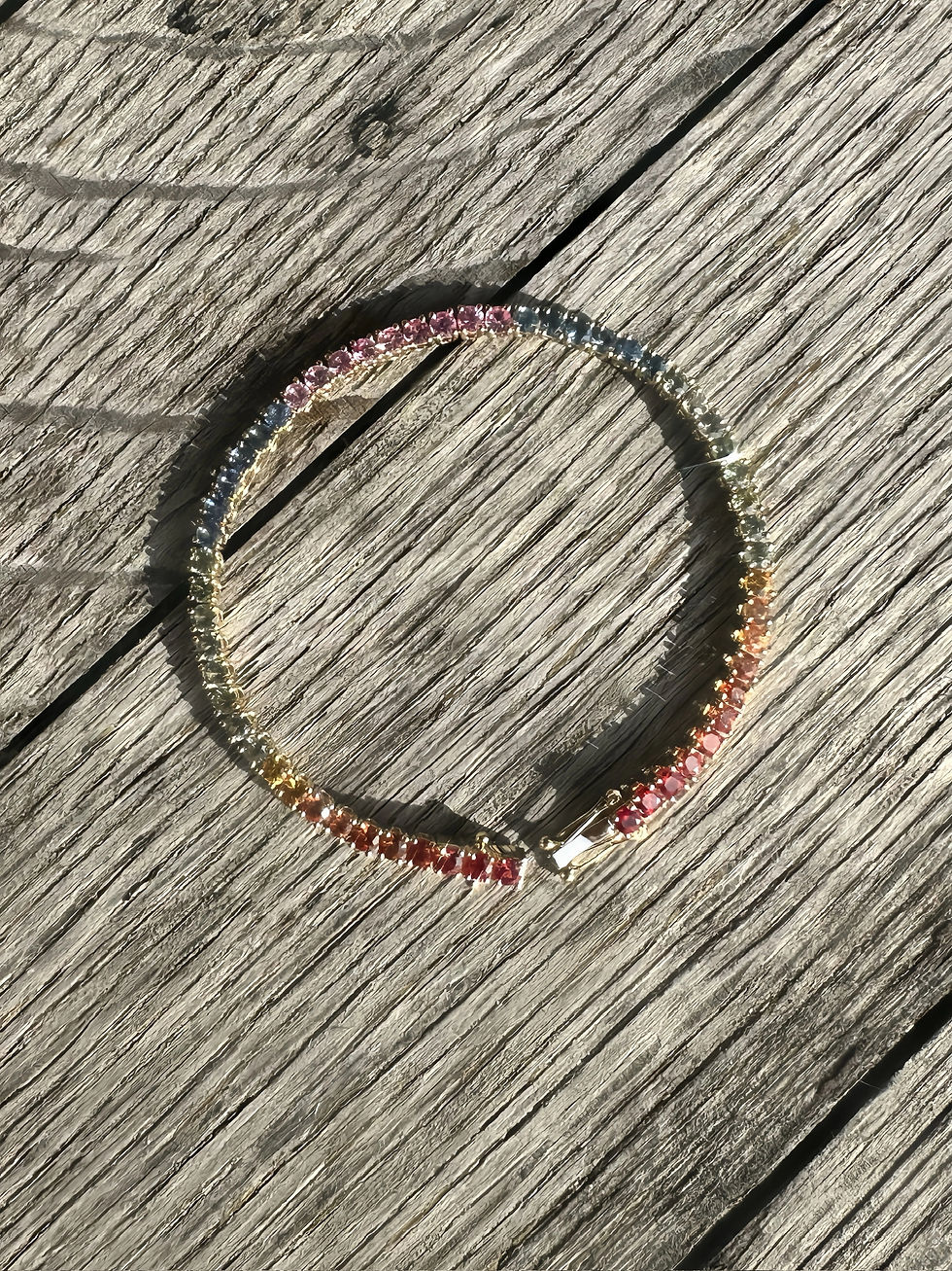 Thumbnail: Small Multi-Colored Gemstone Bracelet in 18K Gold