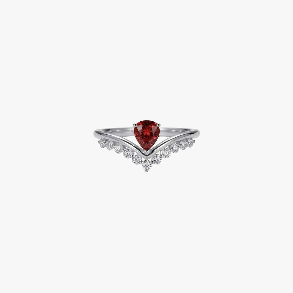 縮圖：Natural Ruby Diamond Ring in 18K Gold