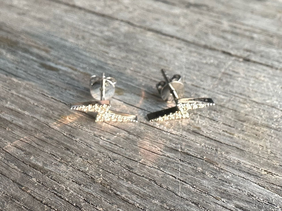 縮圖：Diamond Lightning Bolt Stud Earring In 18K Gold