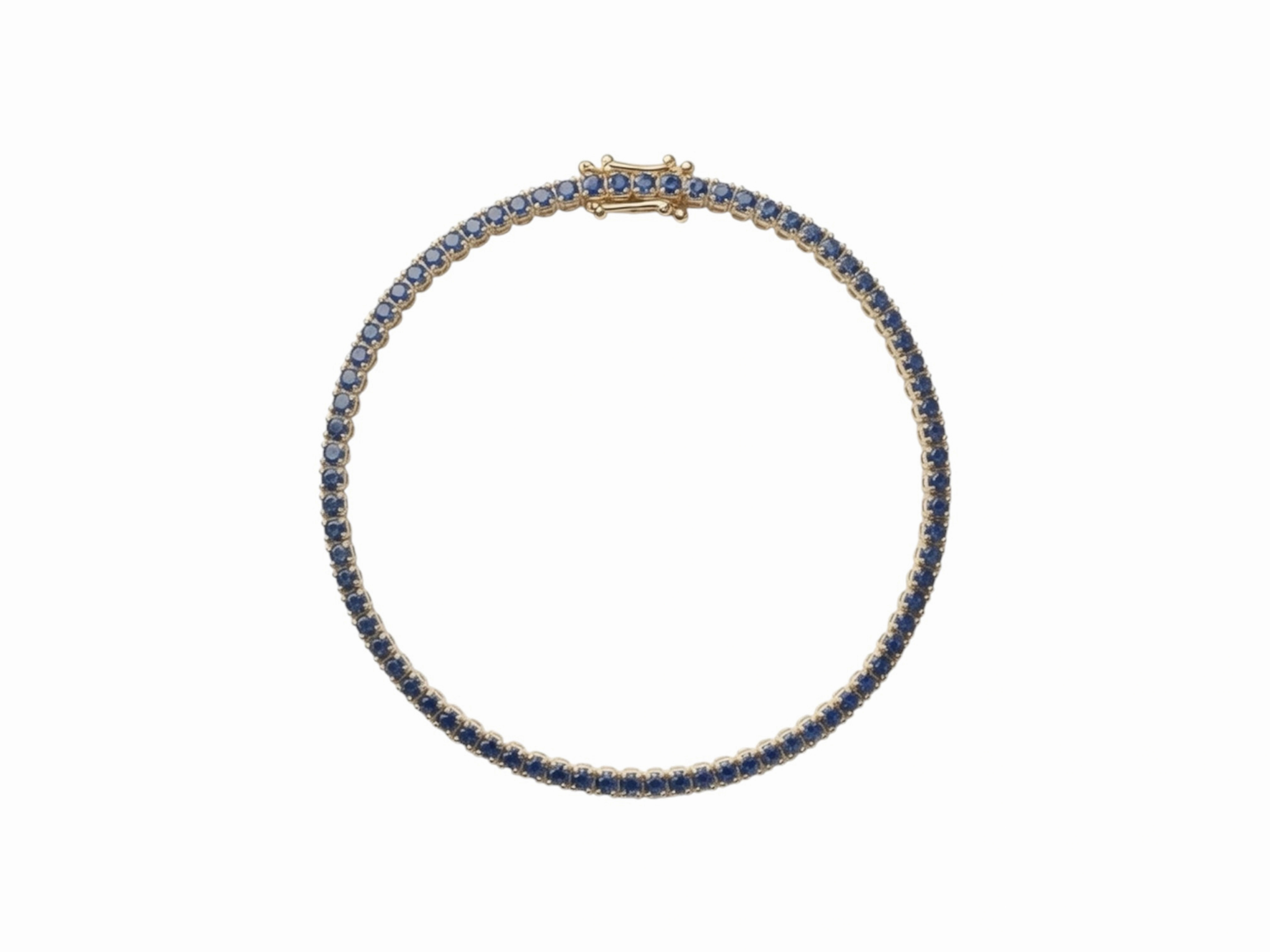 Blue Sapphire Tennis Bracelet in 18K Gold