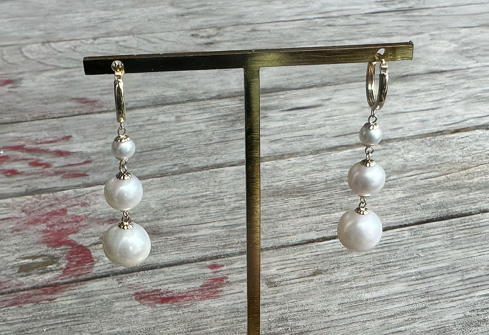 縮圖：Freshwater Pearls Hoop Earrings in 18K Gold
