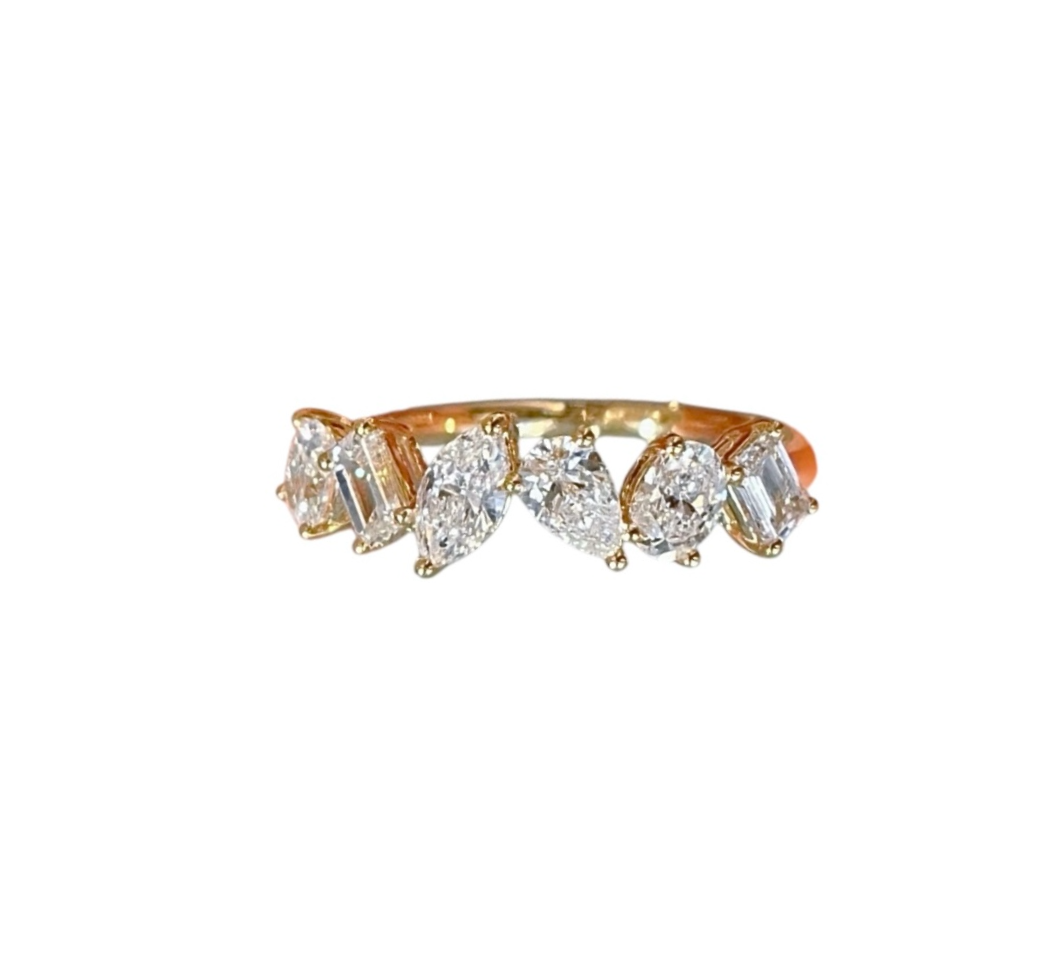 Mixed Shaped Diamond Ring in 18K Gold