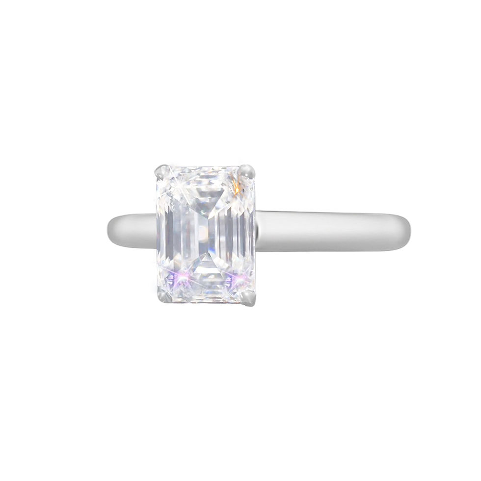 Thumbnail: Emerald Cut Diamond (1.0 cts G, GIA) Engagement Ring in 18K Gold