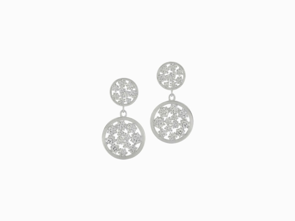 Thumbnail: Starlit Blossom Cascade Diamond Earrings in18K Gold