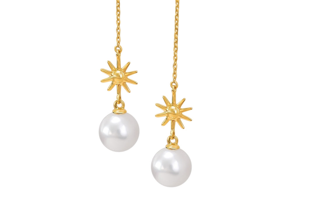 AAAAA Japanese Akoya Pearl Earrings in 18K Gold