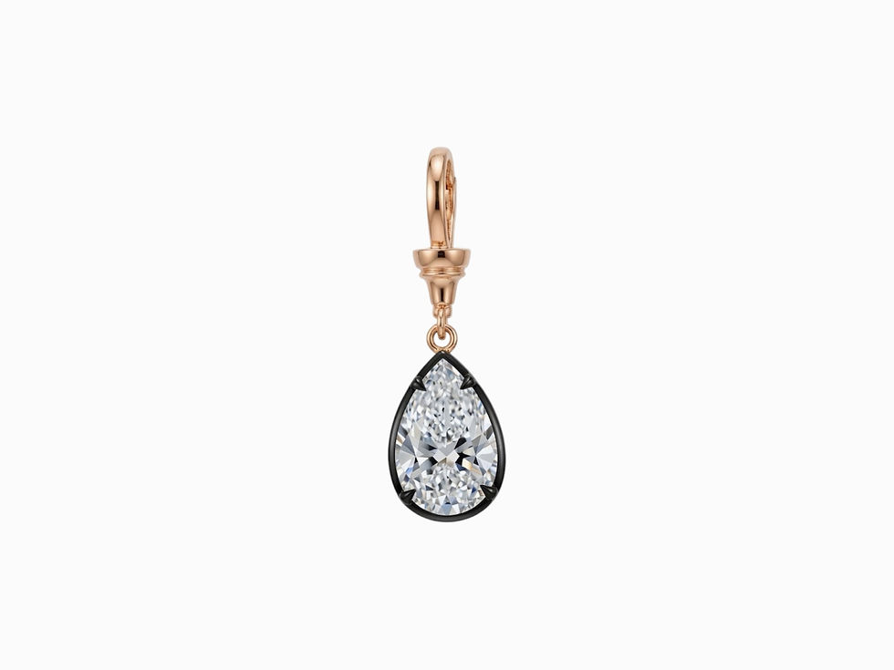 縮圖：Lab Grown Pear Drop Diamond Pendant in 18K Gold