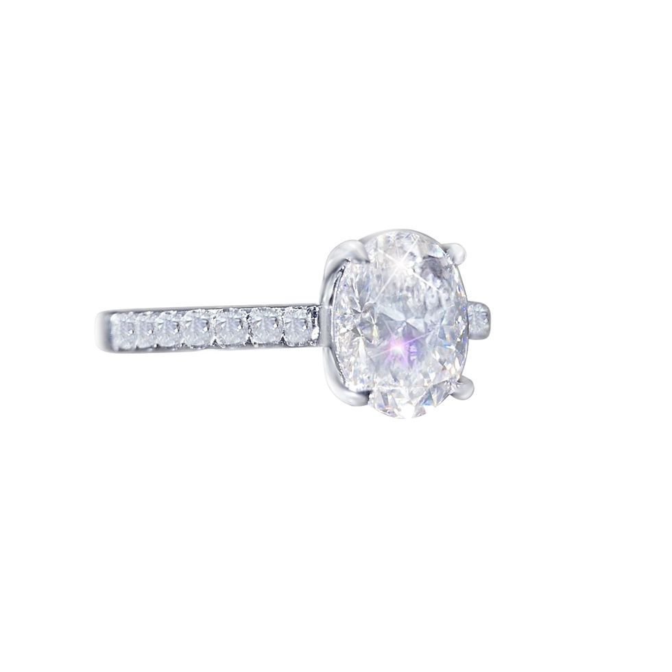 Thumbnail: Oval Shaped Diamond (1.01 cts F, GIA)  Engagement Ring in 18K Gold
