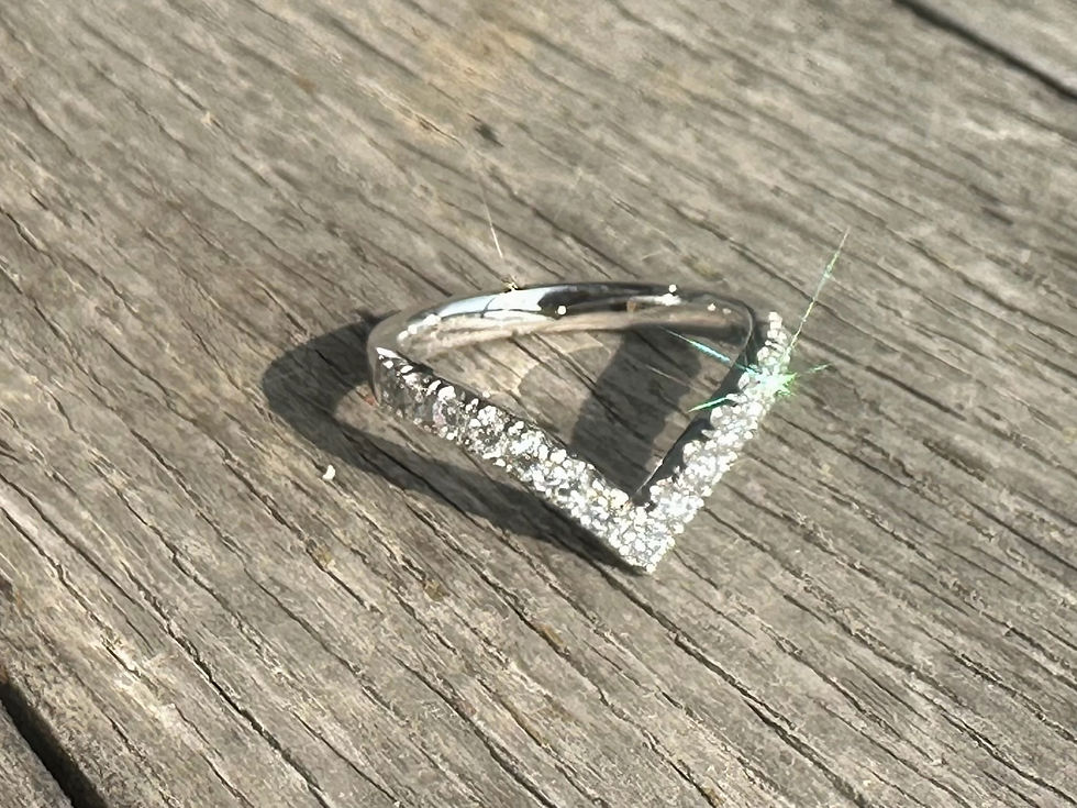 縮圖：V shape Pave Diamond Ring in 18K Gold