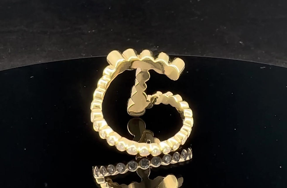 縮圖：Initial T Diamond Ring in 18K Gold