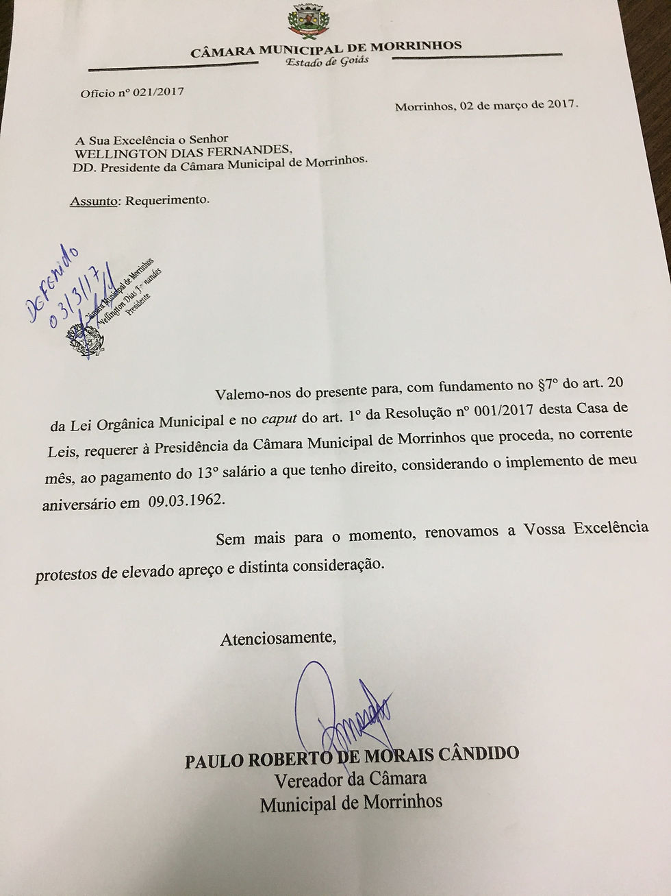 requerimento de antecipação