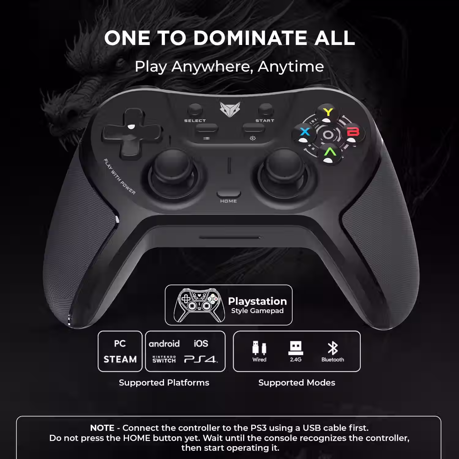 EvoFox One S V2 Universal 3-Mode Wireless Gaming Controller