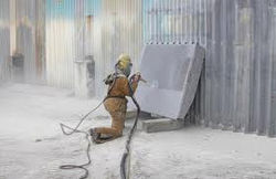 Sand and soda blasting