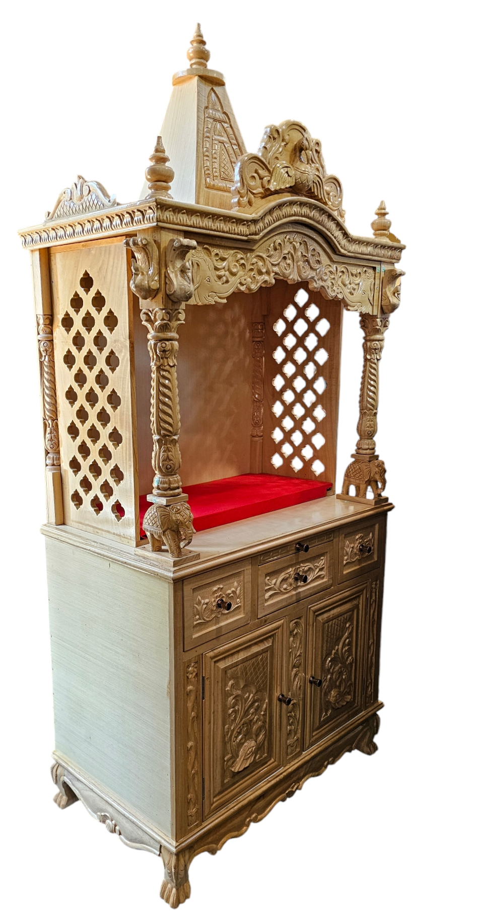 Thumbnail: 32  by 18  Sewan wood Mandir with cabinet open style 