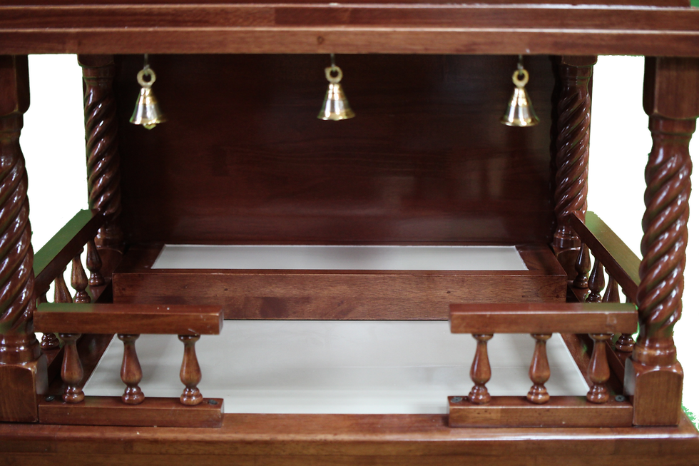 Thumbnail: 24 by 18 Dark Walnut Teakwood Mandir